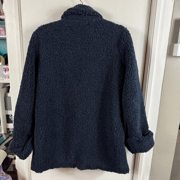 Laveer Navy Blue Teddy Coat Blazer Jacket | XS | Cozy Chic Outerwear - Picture 9 of 9